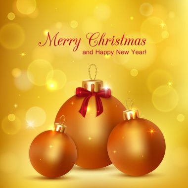 zarif fotogerçekçi altın top ve bulanık bokeh ışıkları Noel arka plan glimmered