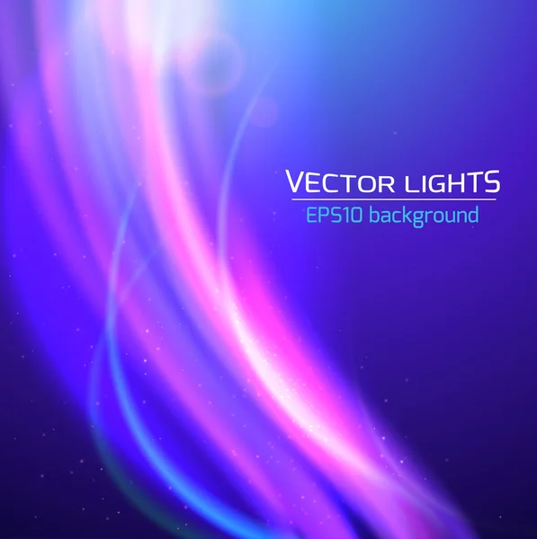 Abstract bright cosmic background with blurred light rays. Vector illustration — Stock Vector