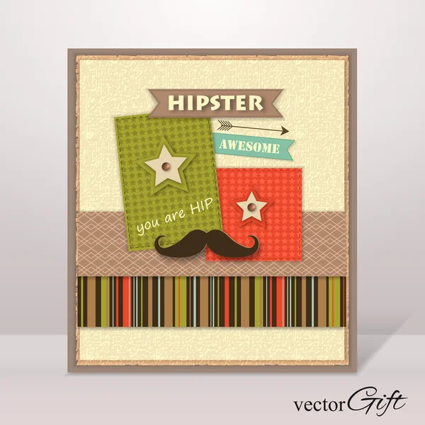 Fondo Hipster con iconos de papel hipster y elementos de álbum de recortes — Archivo Imágenes Vectoriales