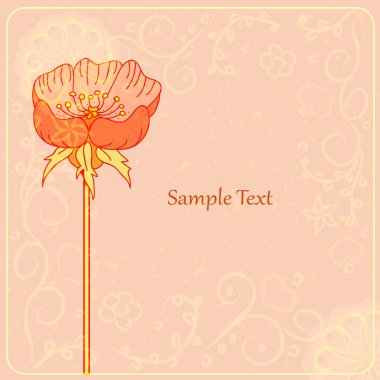 Çiçek Vintage tebrik kartı.