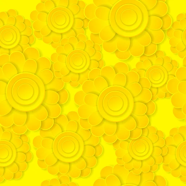 Motif sans couture avec des fleurs en papier jaune . — Image vectorielle