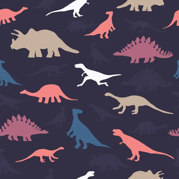 Patrón con un montón de dinosaurios . — Archivo Imágenes Vectoriales