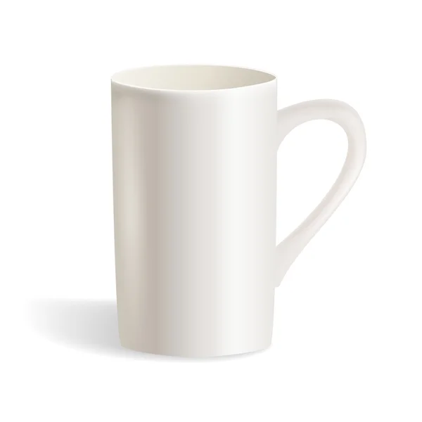 Isoliert realistische leere weiße Tasse — Stockvektor