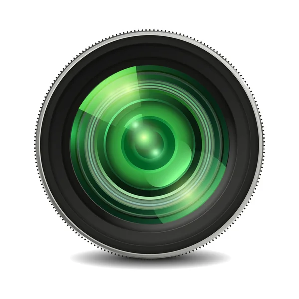 Realistic isolated camera lens icon — Stock Vector