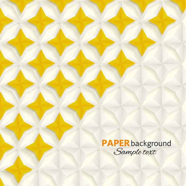 Design de papel 3d amarelo moderno . — Vetor de Stock