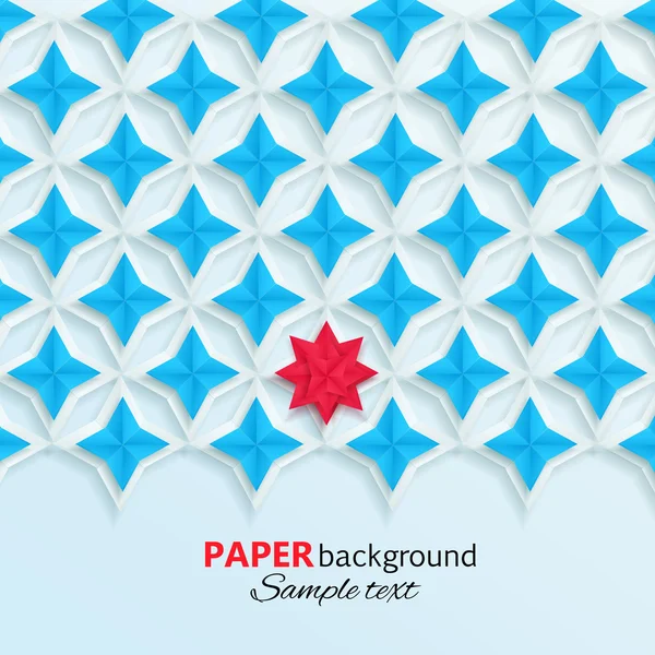 Modern white, blue and red 3d paper design. — Stock Vector