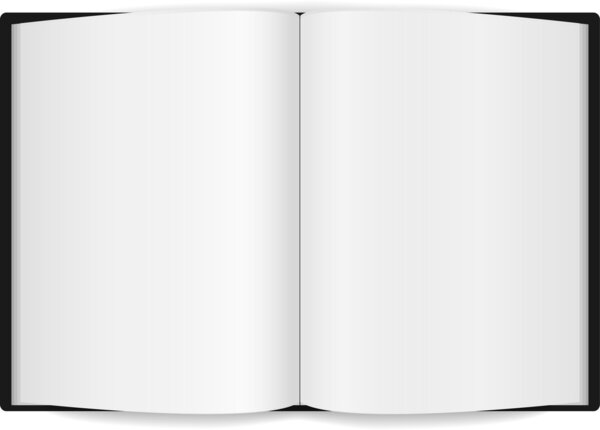 Изолированная открытая книга с пустыми страницами
.