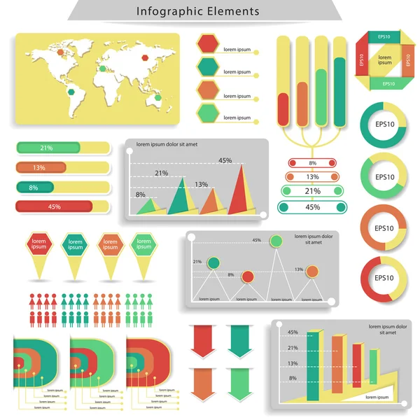 Vector conjunto de elementos infográficos — Archivo Imágenes Vectoriales