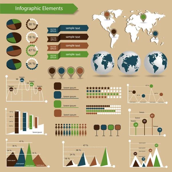 Vektor-Set von Infografik-Elementen. — Stockvektor