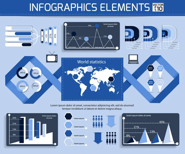 Conjunto de elementos de infografía . — Archivo Imágenes Vectoriales