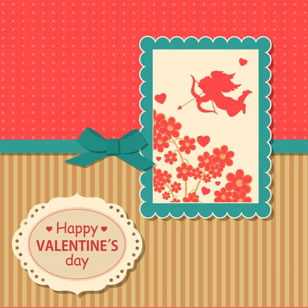 Tarjeta de vacaciones retro tipográfica San Valentín . — Vector de stock