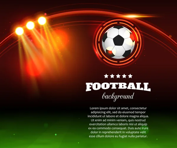 6Футбольний фон з футбольним м'ячем — стоковий вектор