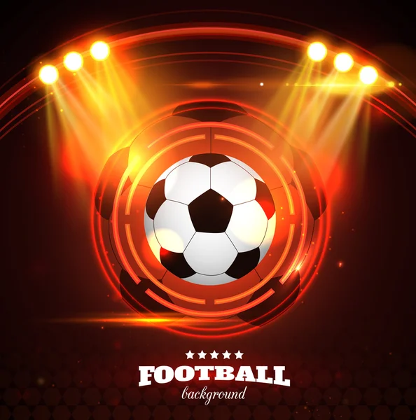 Voetbal achtergrond met voetbal — Stockvector