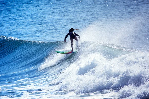 Ragazza Surf Wave Surf Ragazza Durban Sud Africa — Foto Stock