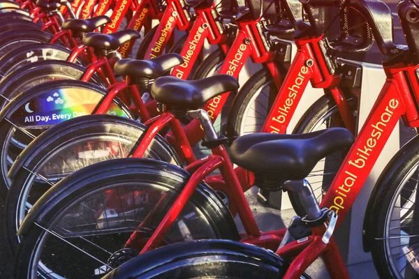 Many Red Bicycles Rent — Stock Photo, Image