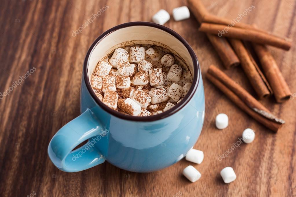 Chocolat chaud à la cannelle et aux marshmallows