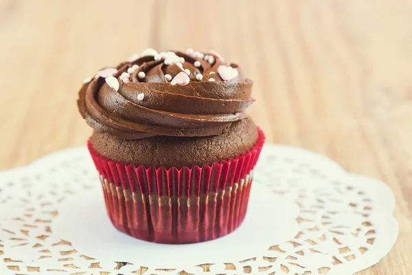 Cupcake de chocolate caseiro — Fotografia de Stock