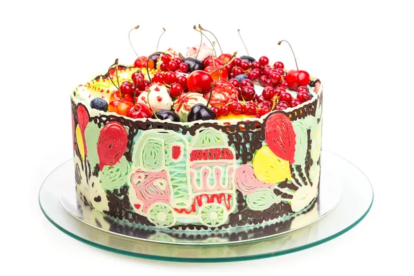 Πολύχρωμο κέικ για το κόμμα παιδιά — Φωτογραφία Αρχείου