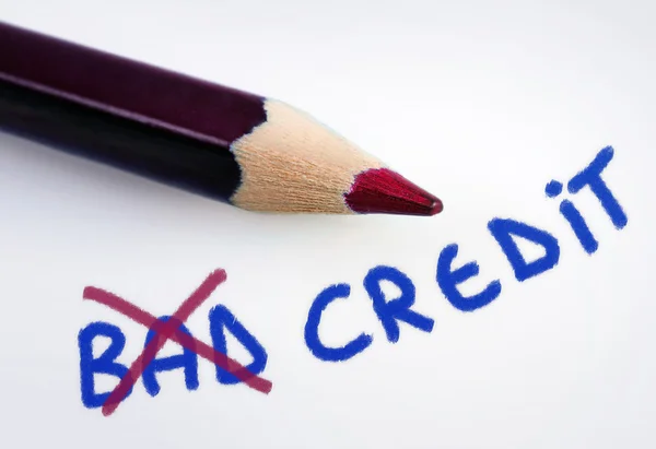 Słowo złych kredytów — Zdjęcie stockowe