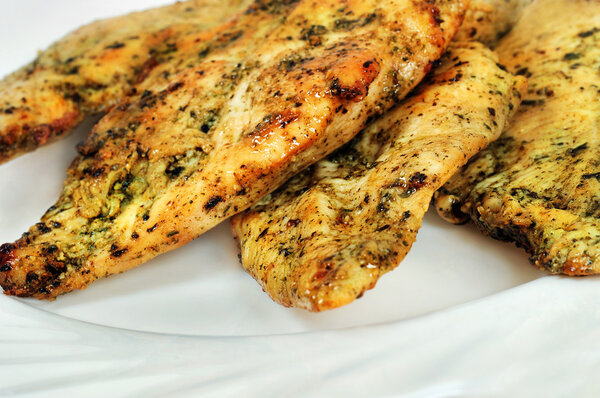 Plate with chicken marinated