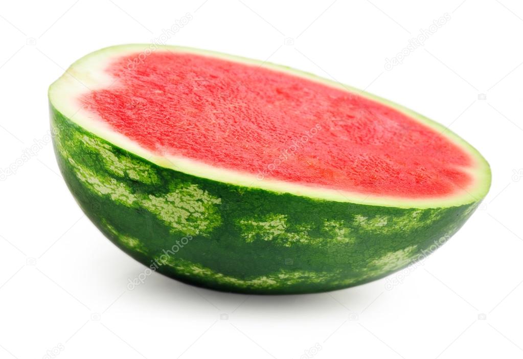 Isolated half of watermelon