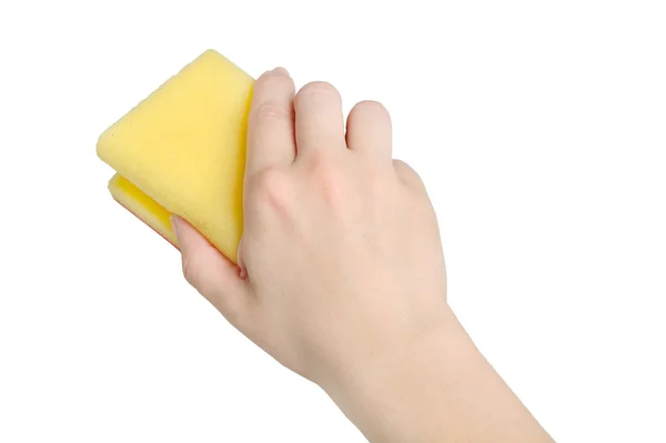 Mão com esponja — Fotografia de Stock