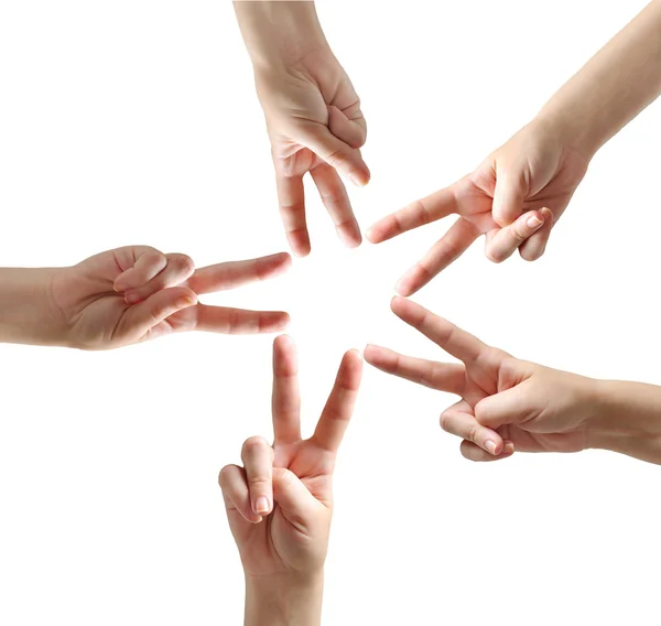 Fingers star shape — Stock Photo, Image