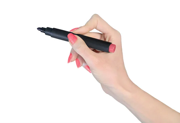 Isolated hand with marker — Stock Photo, Image