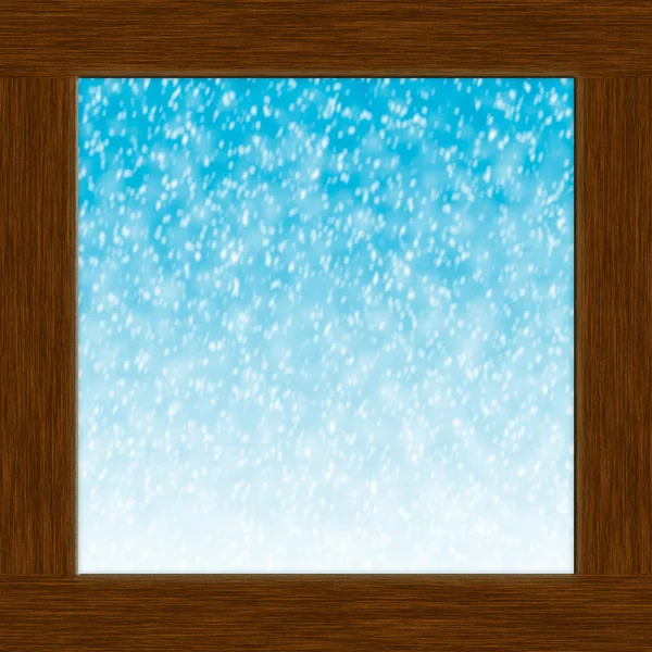 Fenster und Schnee — Stockfoto