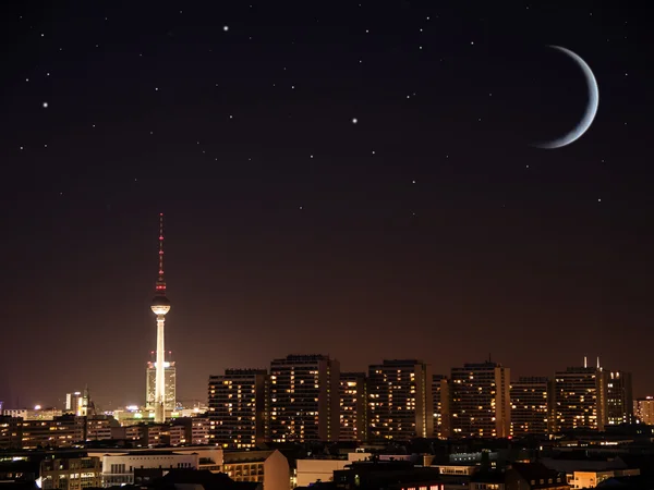 Berlinie w nocy — Zdjęcie stockowe