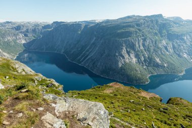 Norveç 'in Vestland ilçesi Ringedalsvatnet Gölü manzarası