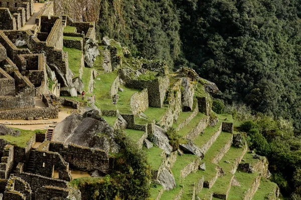 Machu Picchu a jeho terasy, Peru, Jižní Amerika — Stock fotografie
