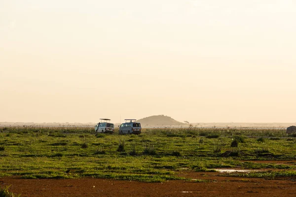 KENYA - 16 sierpnia 2018: Krajobraz Safari Parku Narodowego Amboseli — Zdjęcie stockowe