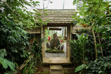 Endonezya 'nın Bali ormanında dar kapı