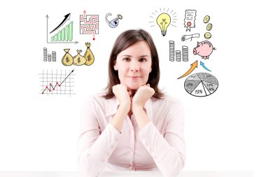 genç güzel iş kadın kariyer dreaming.