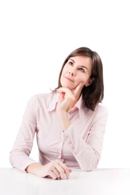 genç güzel iş kadını düşünüyorum.