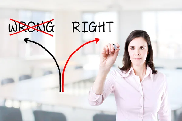 Choosing the Right way instead of the Wrong one. Office background. — Stock Photo, Image