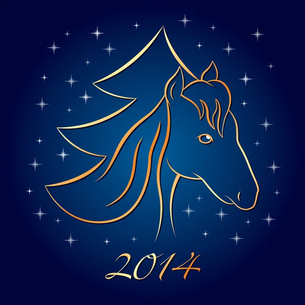新しい年の馬の背景 — ストックベクタ