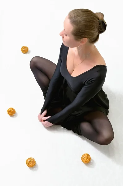 Ballerina in black — Stock Photo, Image