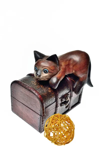 Macska ül egy doboz — Stock Fotó