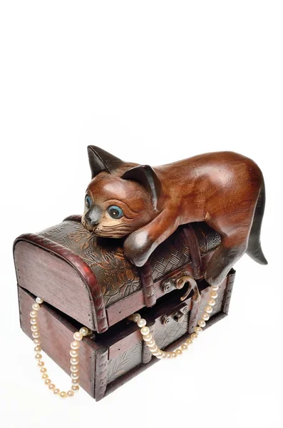 Macska ül egy doboz — Stock Fotó