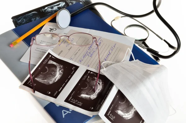 Still life of medical items used by doctors to treat — Stock Photo, Image