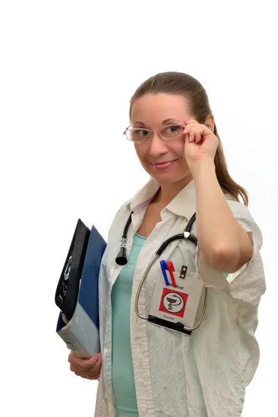 Женщина-врач на работе — стоковое фото