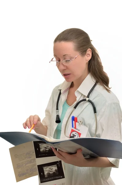 Woman doctor at work — Stock Photo, Image