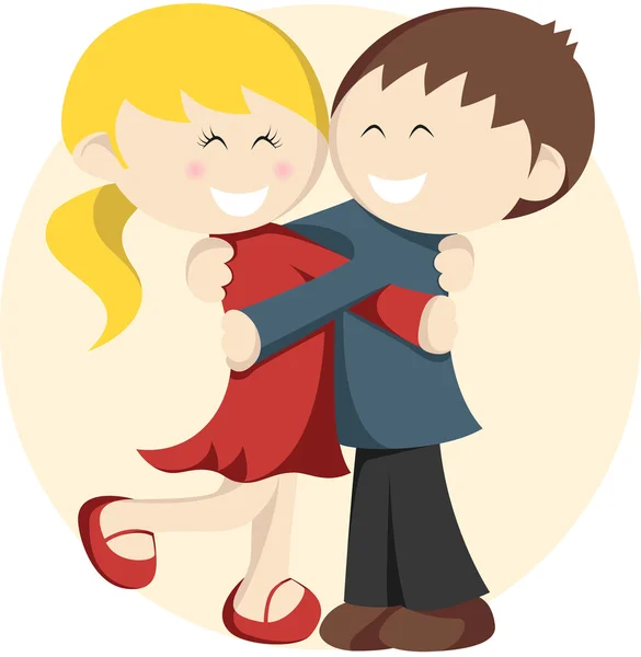 Hugging Kids — Stock Vector