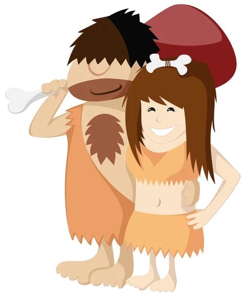 Couple Caveman — Image vectorielle