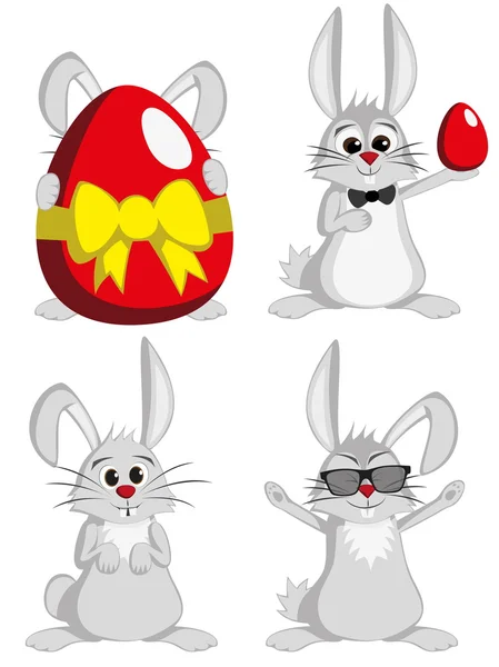 大兔子收藏-有趣的雄兔吉祥物 — 图库矢量图片