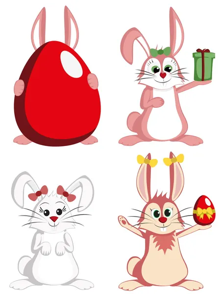 大兔子收藏-甜蜜的雌兔吉祥物 — 图库矢量图片