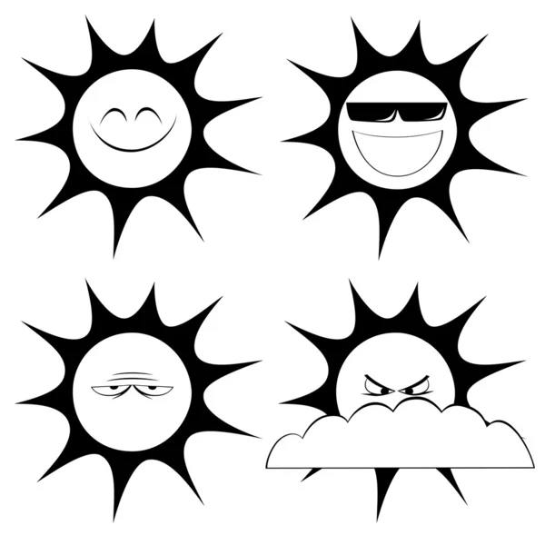 Mascottes soleil été — Image vectorielle