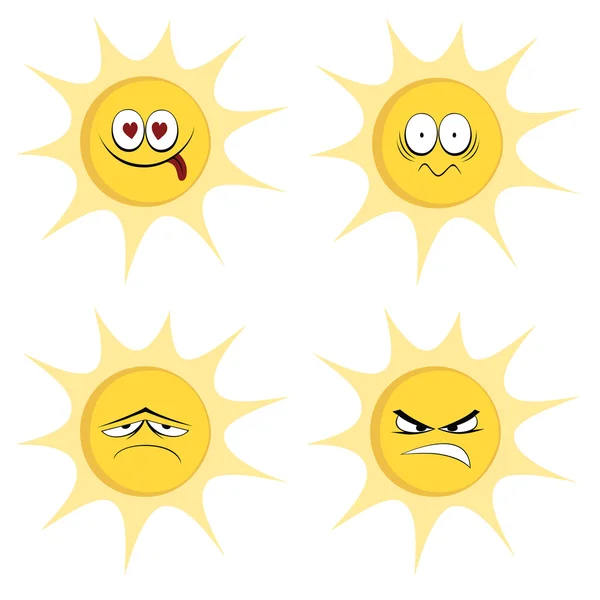 Mascottes soleil été — Image vectorielle